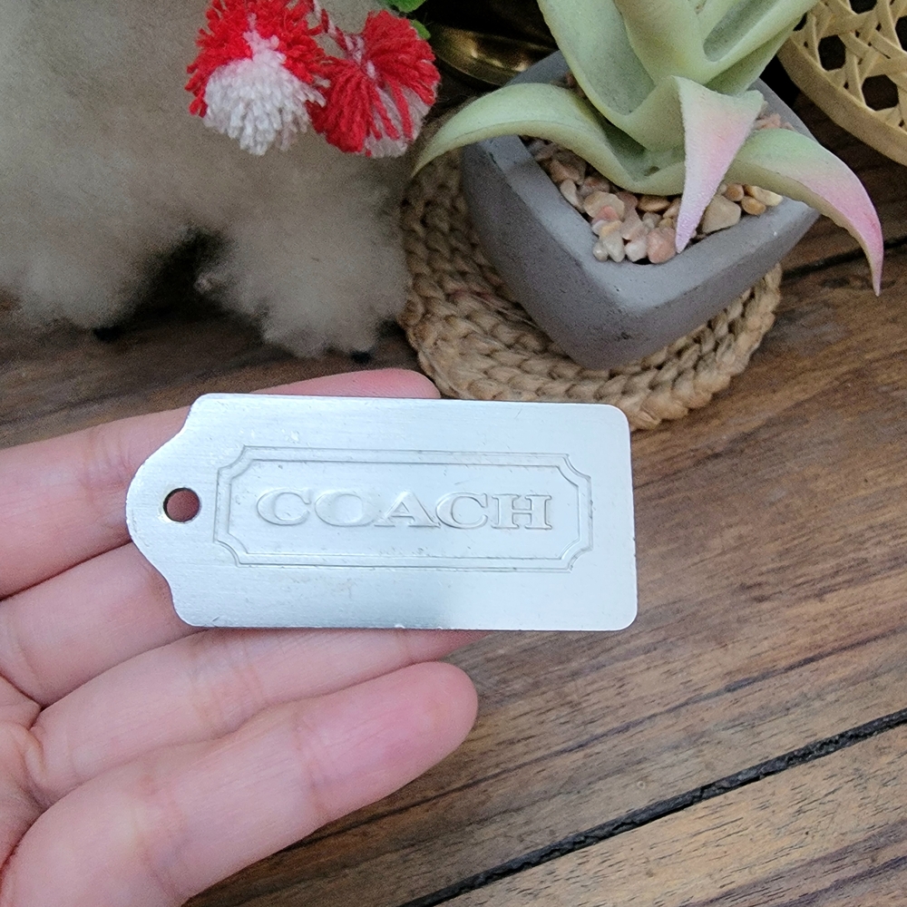 Coach Silver Hang Tag Bag Charm Pendant